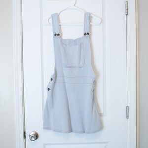 ZARA Overall Jumper Skirt Neutral Minimalist Utility Apron Mini Dress Style M